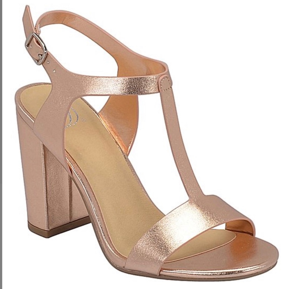 Rose gold strap sandals